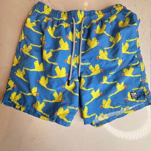 TOM & TEDDY Flying Parrots UPF 50 Swim Shorts Medium - Picture 3 of 11